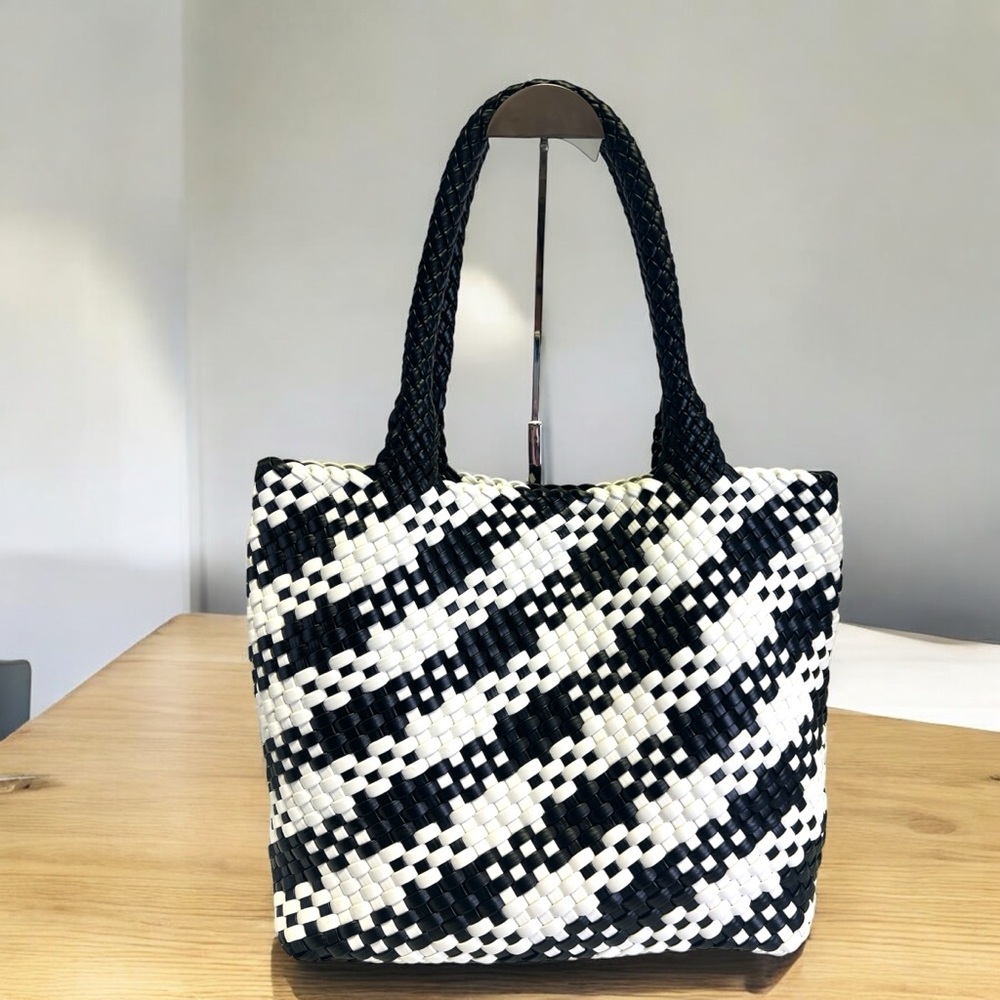 Vegan Leather Woven handbag
